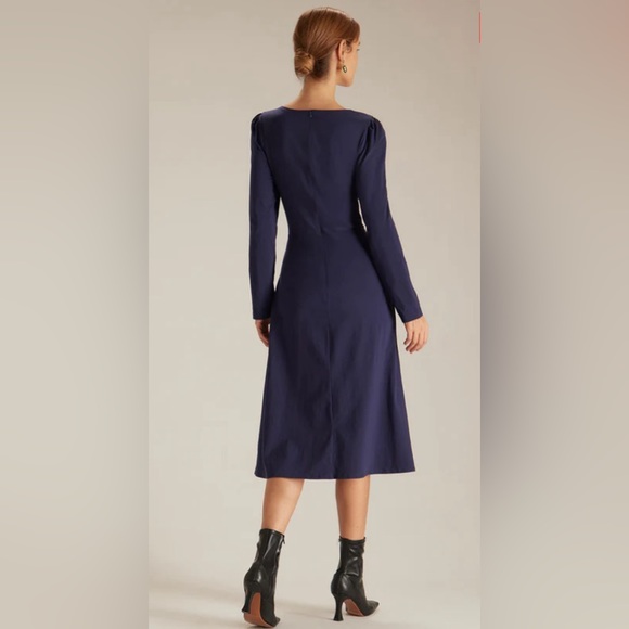 NWT RIHOAS Bowknot Collar Contrast Midi Dress Sz s - Picture 6 of 9